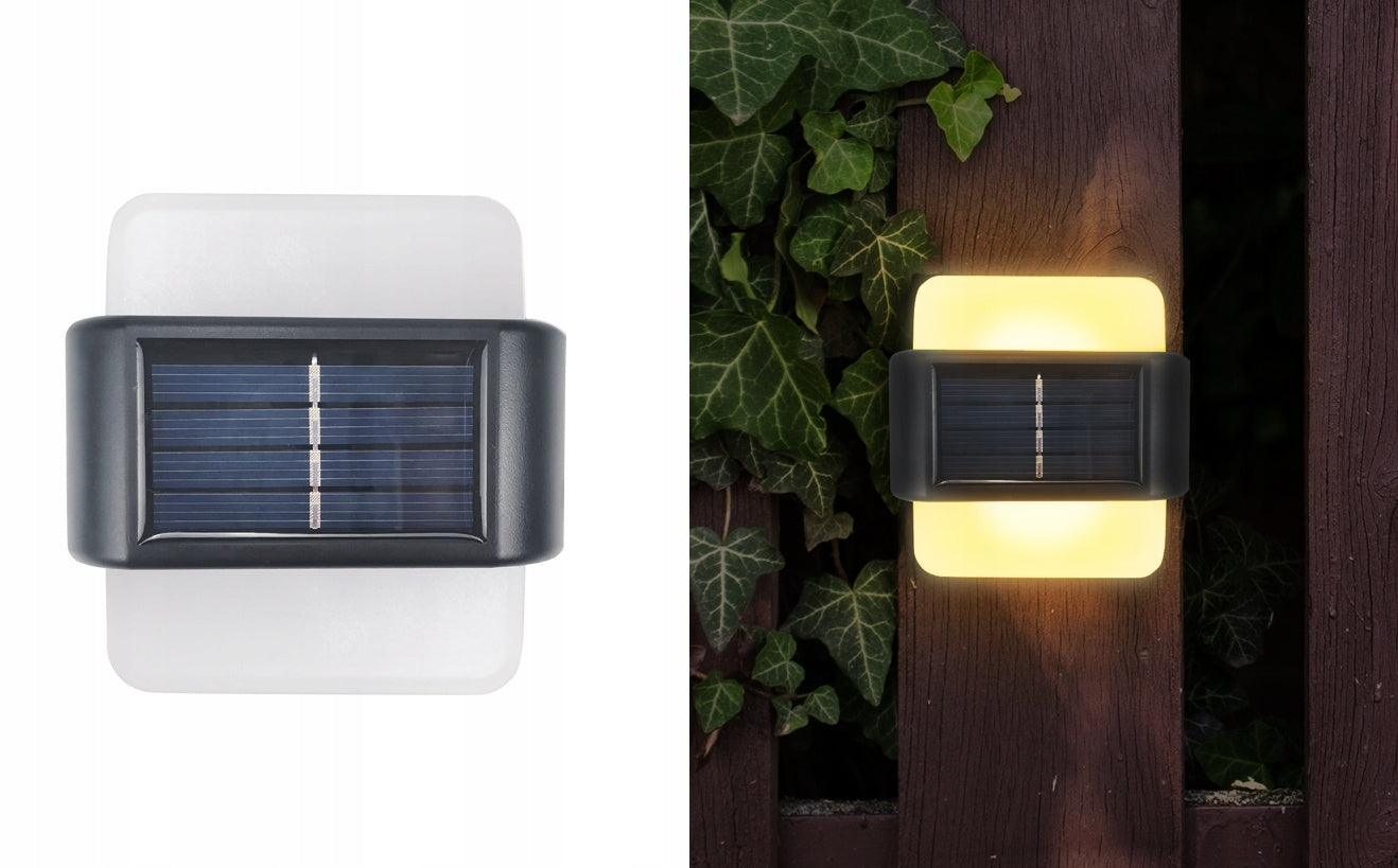 2 vnt. saulės energija įkraunami sieniniai šviestuvai