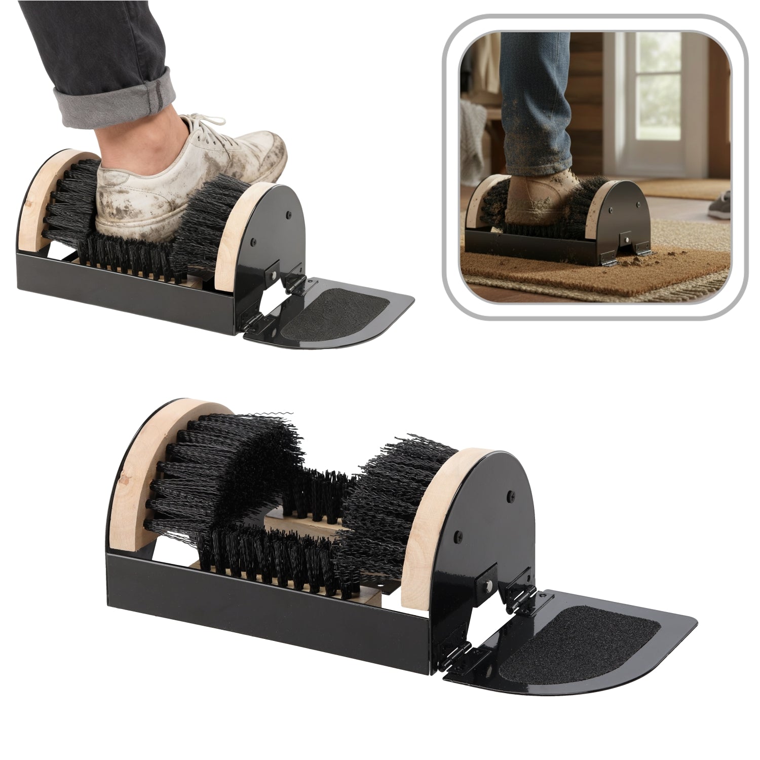 Batų valytuvas su šepečiais, 23 x 15 x 11,5 cm