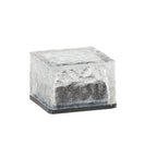 Stiklinė saulės lempa – kubas 7 × 7 × 5 cm, šaltai balta LED