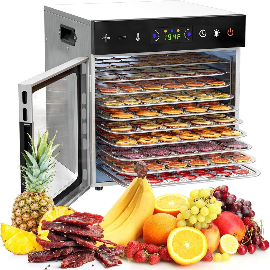 Vaisių ir maisto džiovyklė 600 W, 10 padėklų, nerūdijančio plieno