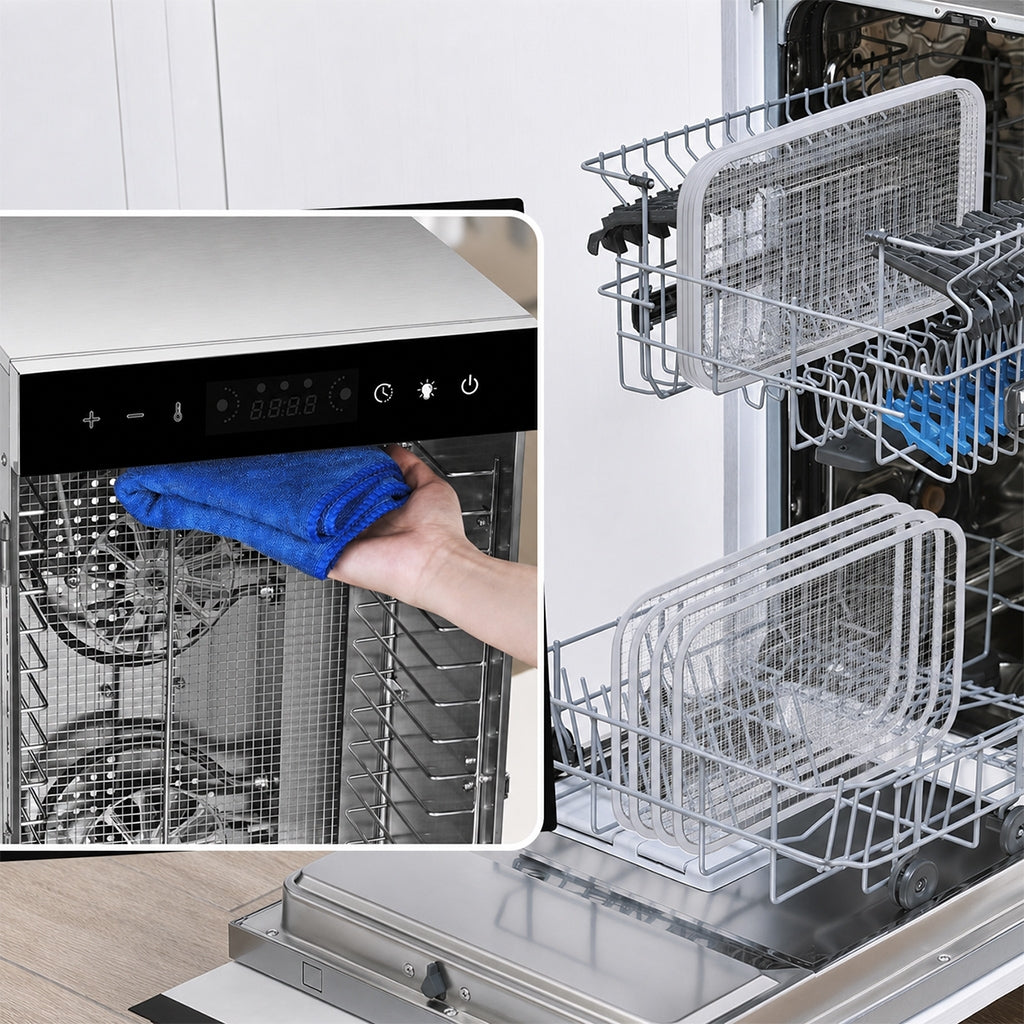 Vaisių ir maisto džiovyklė 800 W, 18 padėklų, nerūdijančio plieno korpusas