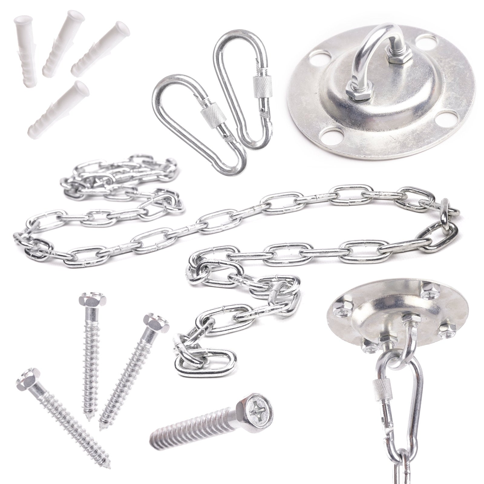 Lubinis kabliukas su grandine – sūpynių ir hamako tvirtinimo rinkinys (iki 200 kg)