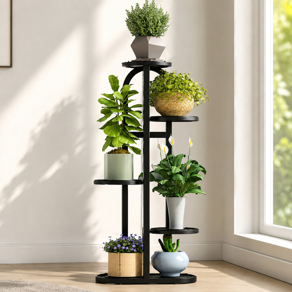 Metalinis augalų stovas 6 vazonams, 90 cm