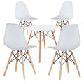 4 modern dining chairs with table, 3 colors - white-0
