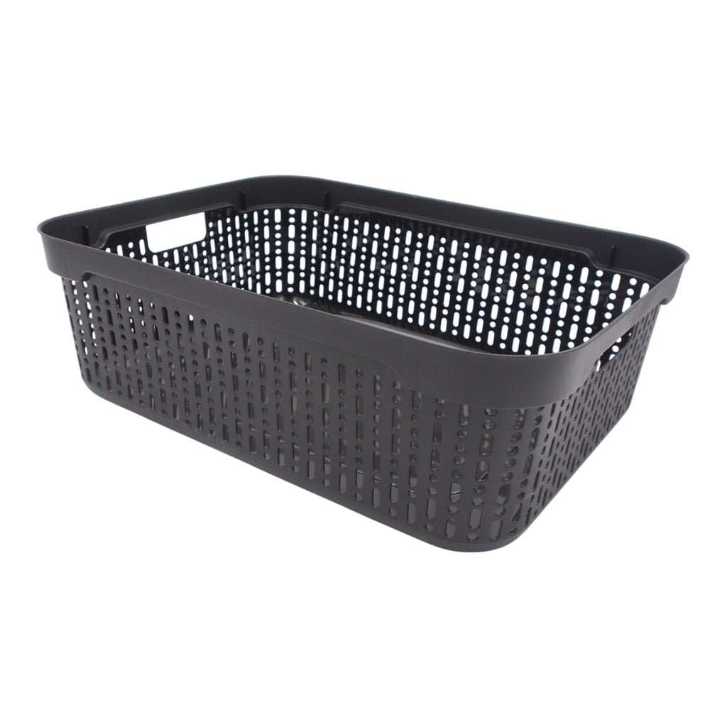 Plastikinė dėžutė su dangčiu, 30×20×9 cm JUODA