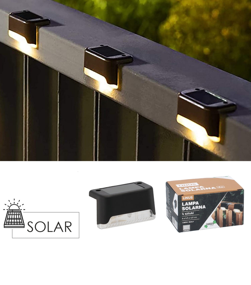 Saulės šviestuvų rinkinys „Linus“ – 4 vnt., LED, šiltai balta šviesa