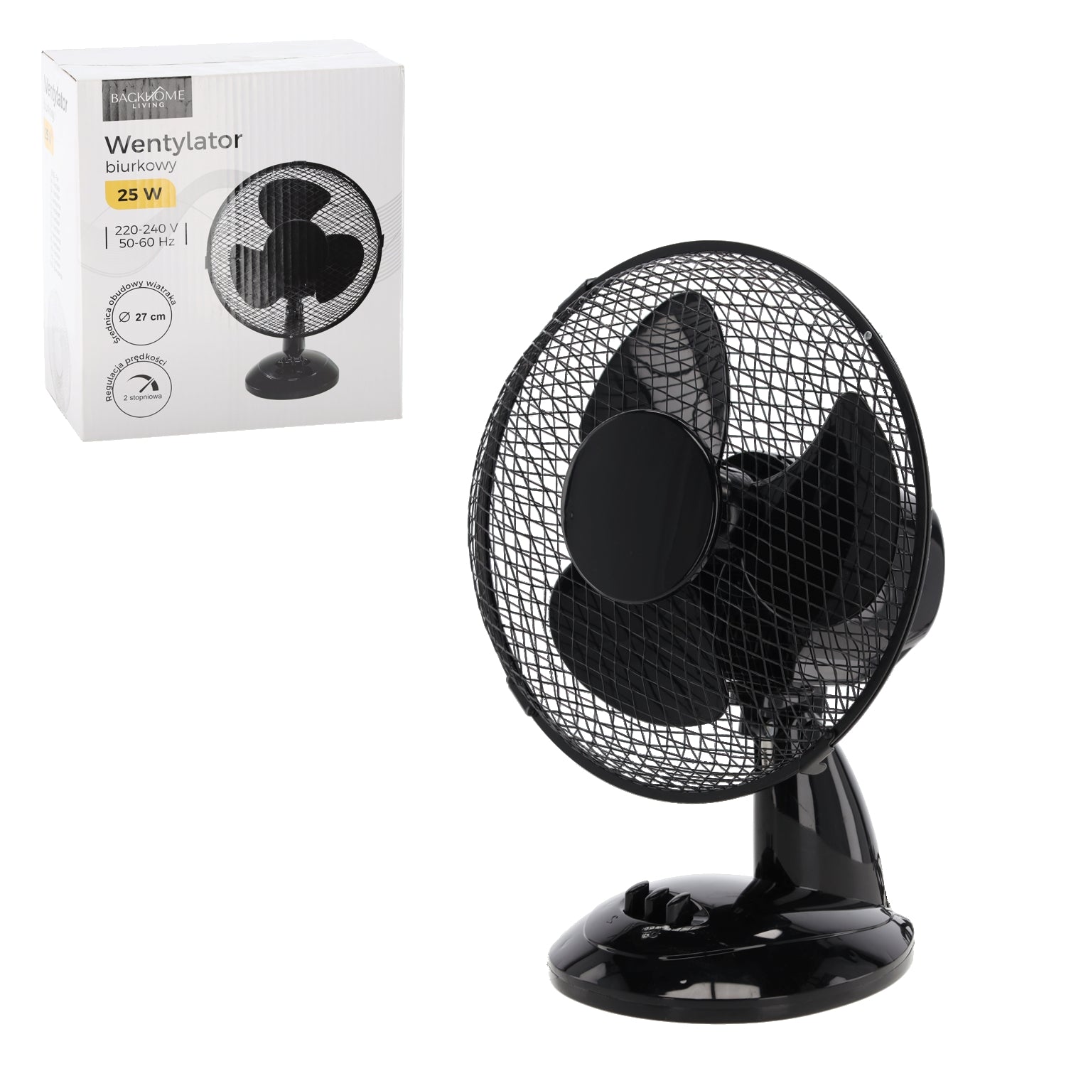 Stalinis ventiliatorius 25W, juodas