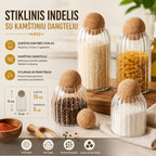Stiklinis maisto saugojimo indas 15 CM.